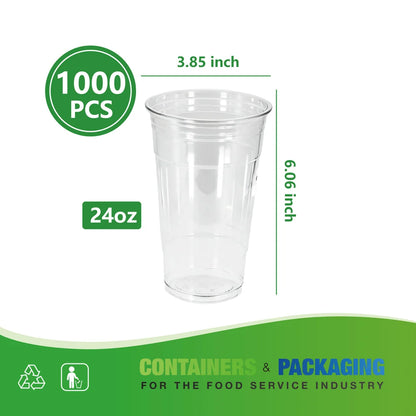 24oz Clear Pet Plastic Cold Cup RI-PC24-98 - 1000/case