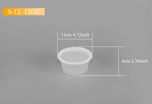 12oz Round Container with Lid S-12 - 240/case