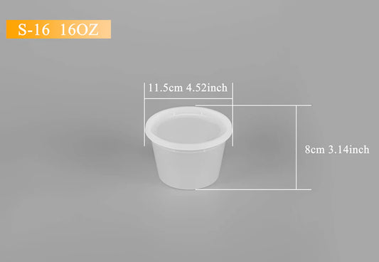 16oz Round Container with Lid S-16 - 240/case