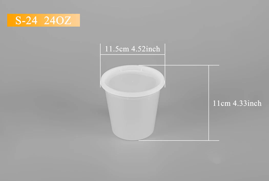 24oz Round Container with Lid S-24 - 240/case