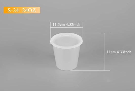 24oz Round Container with Lid S-24 - 240/case