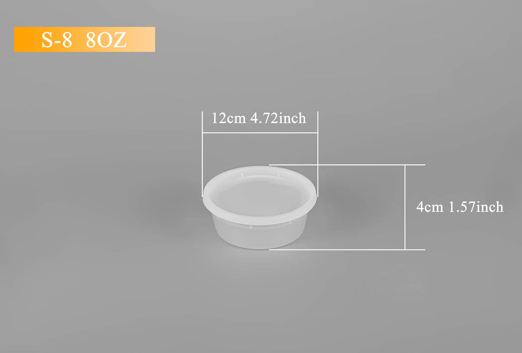 8oz Round Container with Lid S-8 - 240/case