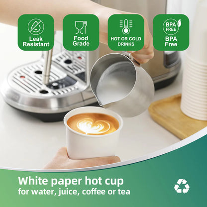 16oz White Paper Hot Cup PAPC16 - 1000/case