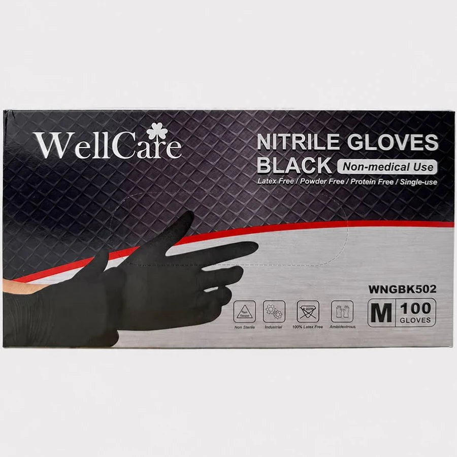 Medium Black Nitrile Gloves WBK3020 1000/case