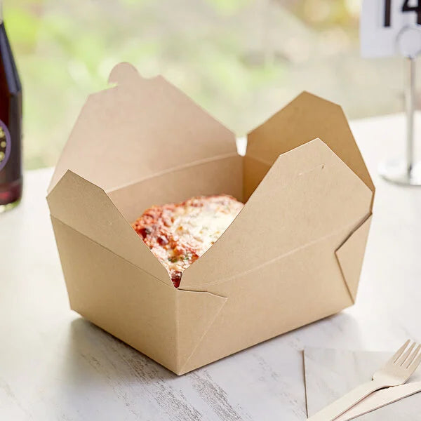 Kraft Folded Take-Out Container #4 – 40/Pack