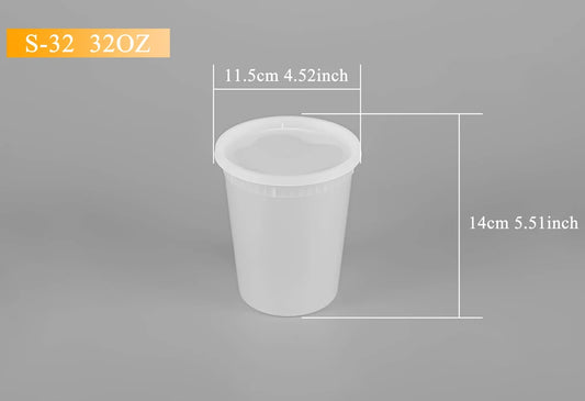 32oz Round Container with Lid S-32 - 240/case